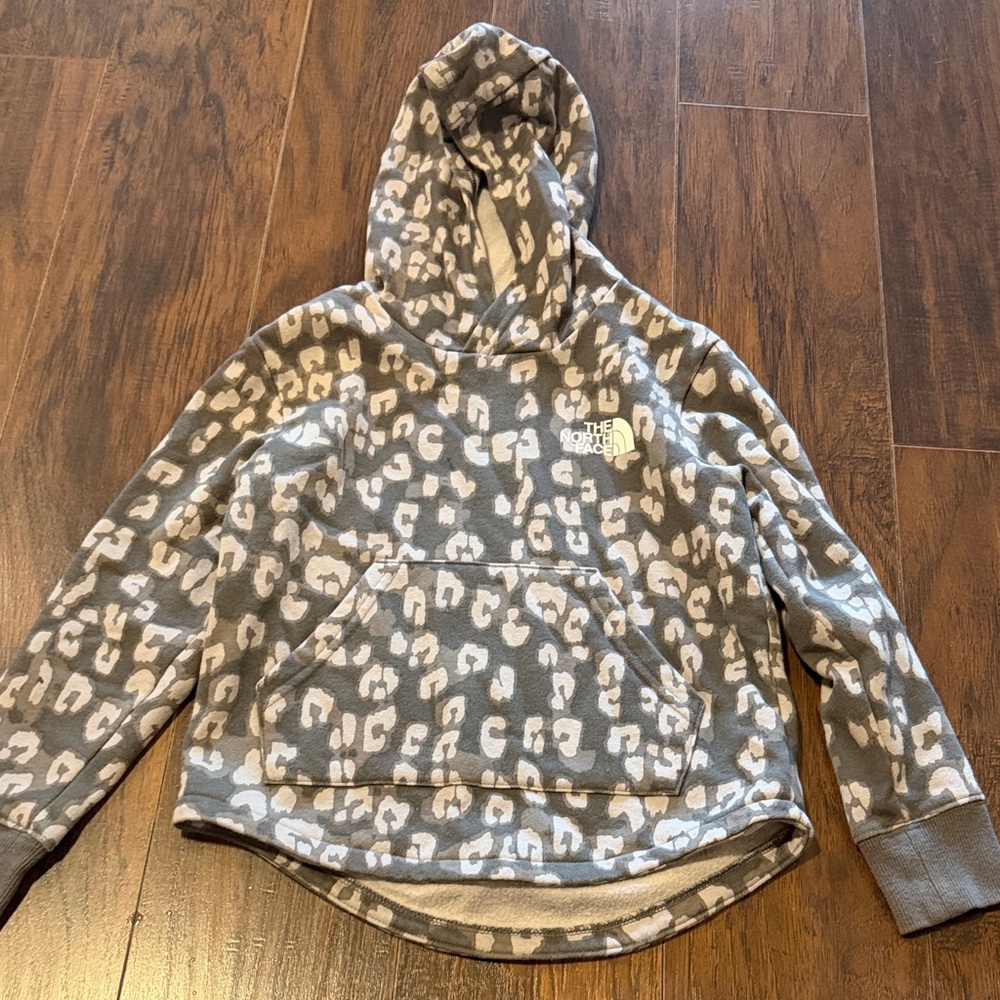 The North Face Gray and White Patterned Hoodie